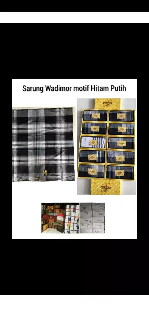 Sarung wadimor motif hitam putih