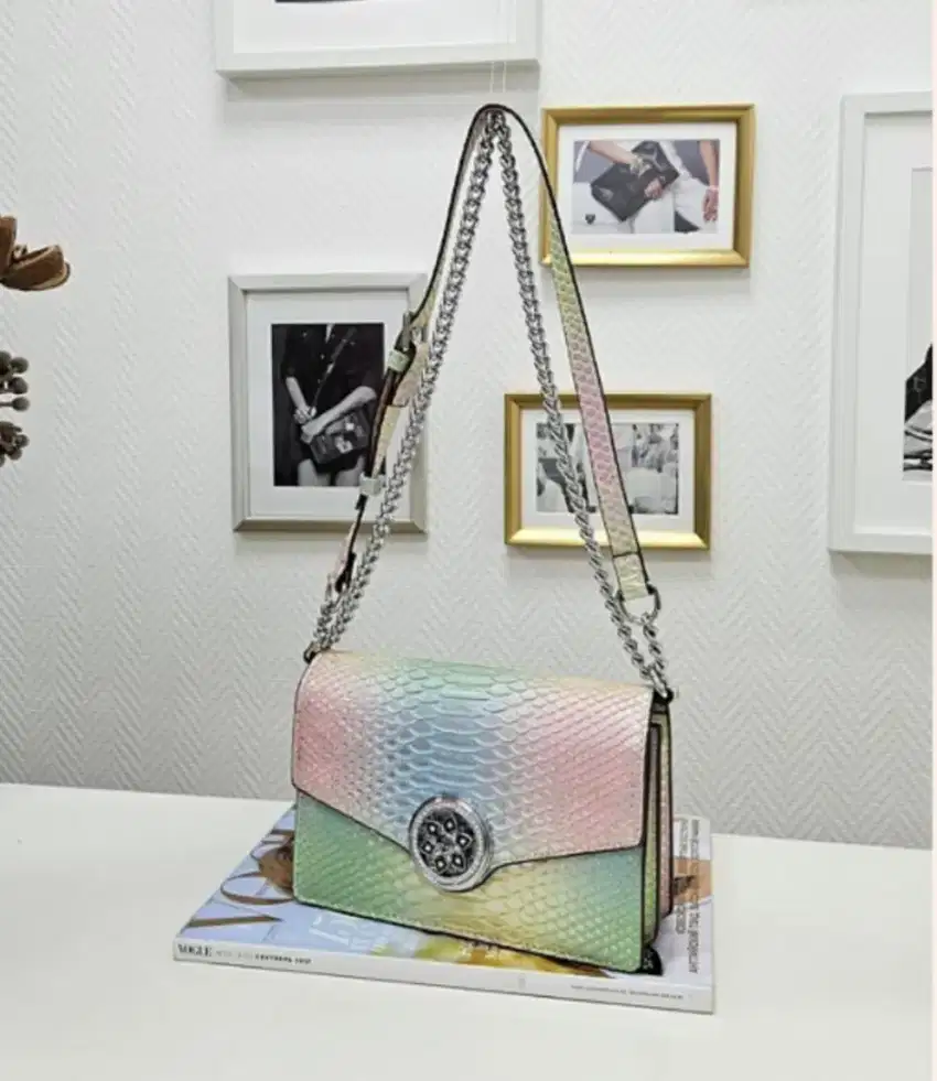 Tas wanita motif ular rainbow