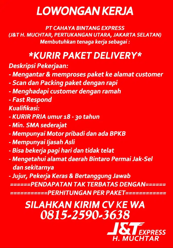 Sprinter atau Kurir Delivery