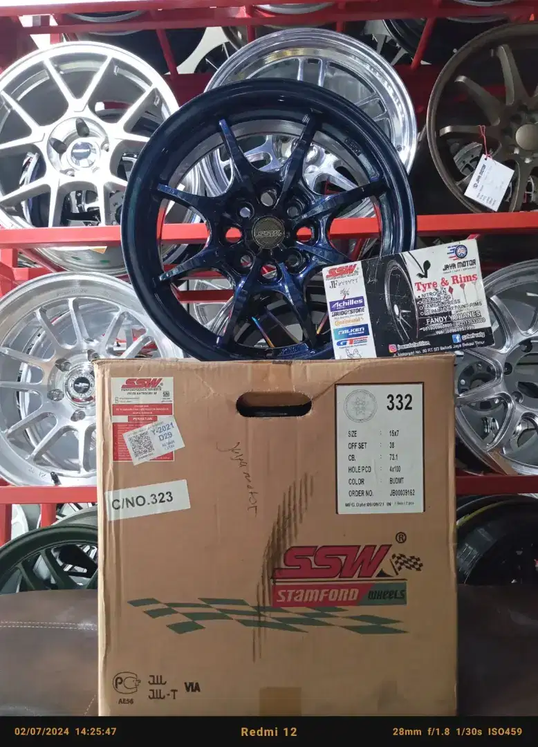 Velg ssw mugen mf8l r15 4x100 lbr7 et38 sepaket ban