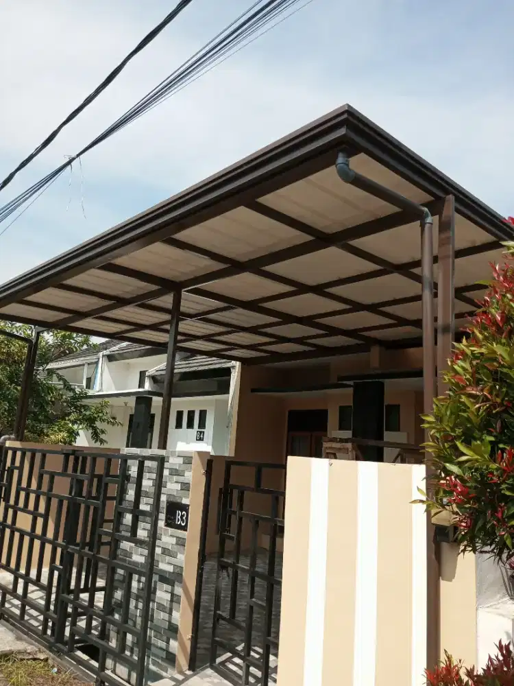 TERJAMIN!! Kanopi minimalis murah atap spandek, alderon, Solarflat.COD