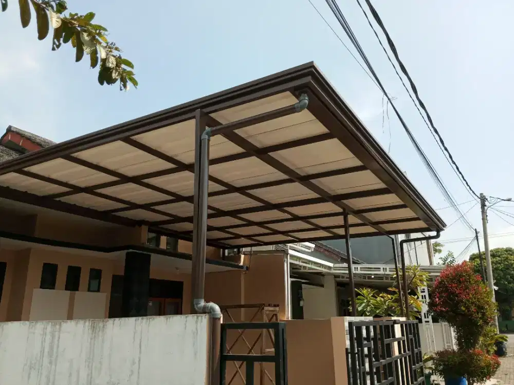 TERMURAH!!,Kanopi alderon rangka besi hollow Galvanis murah (BISA COD)