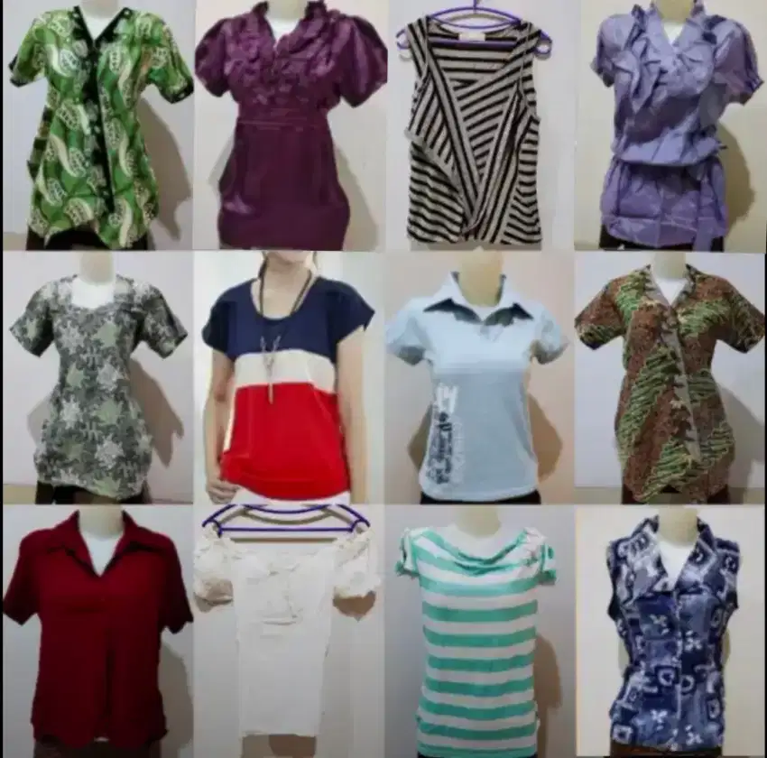 Borongan 12 Atasan Blouse Kemeja B