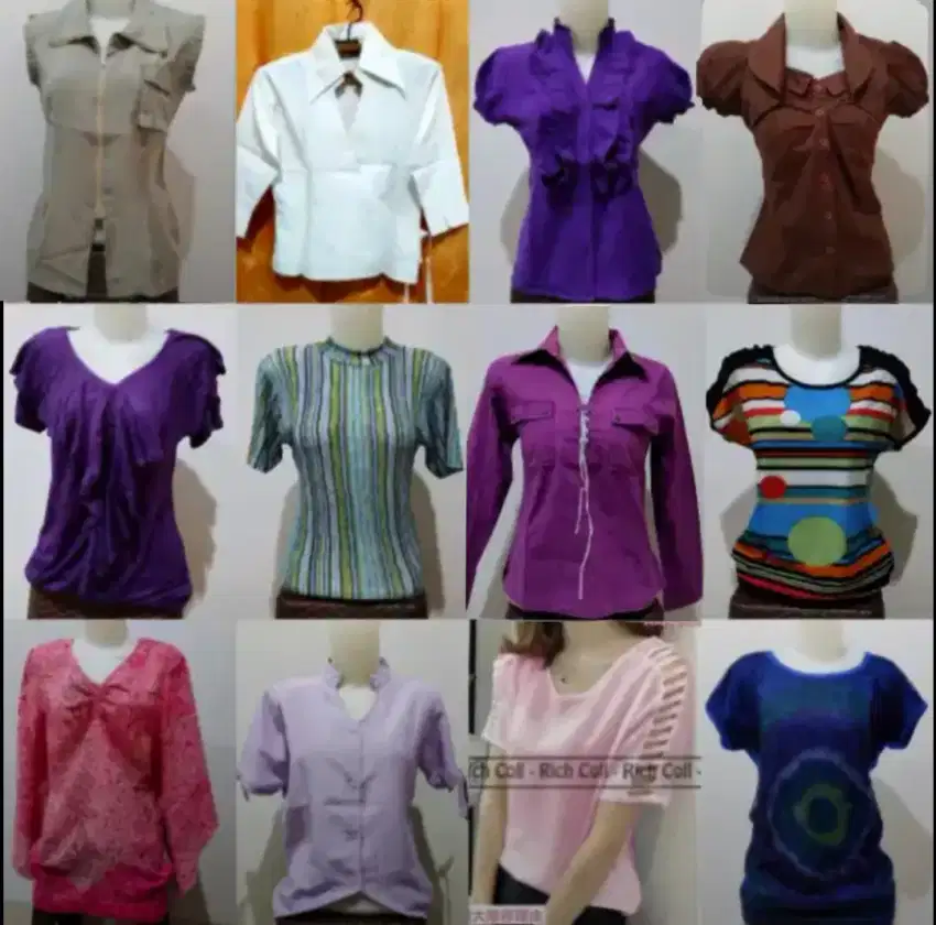 Borongan 12 Atasan Blouse Kemeja C