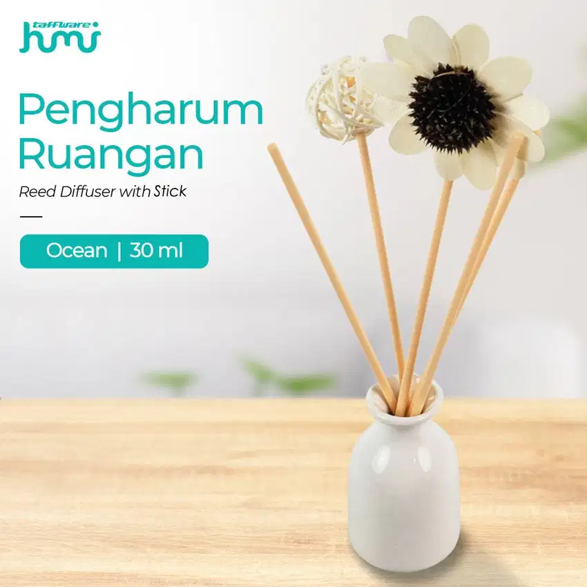 Taffware HUMI Pengharum Ruangan Reed Diffuser with Stick 30ml Ocean