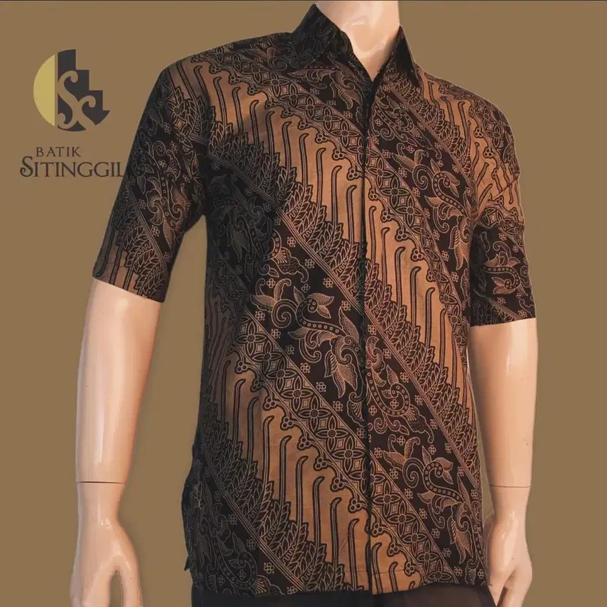 Kemeja batik pola full puring motif parang premium