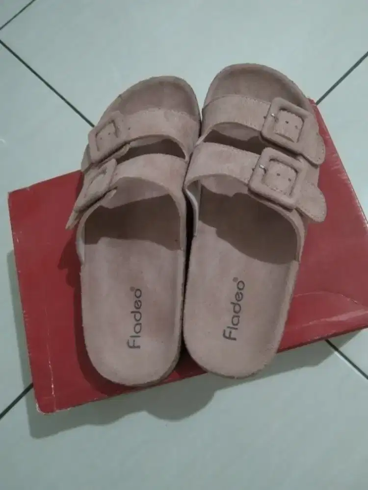 SENDAL FLADEO ORIGINAL SIZE 37 WARNA PINK NUDE