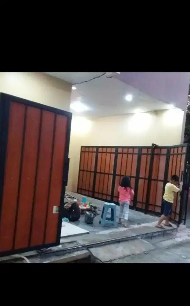 Pagar besi grc model sleding menikung