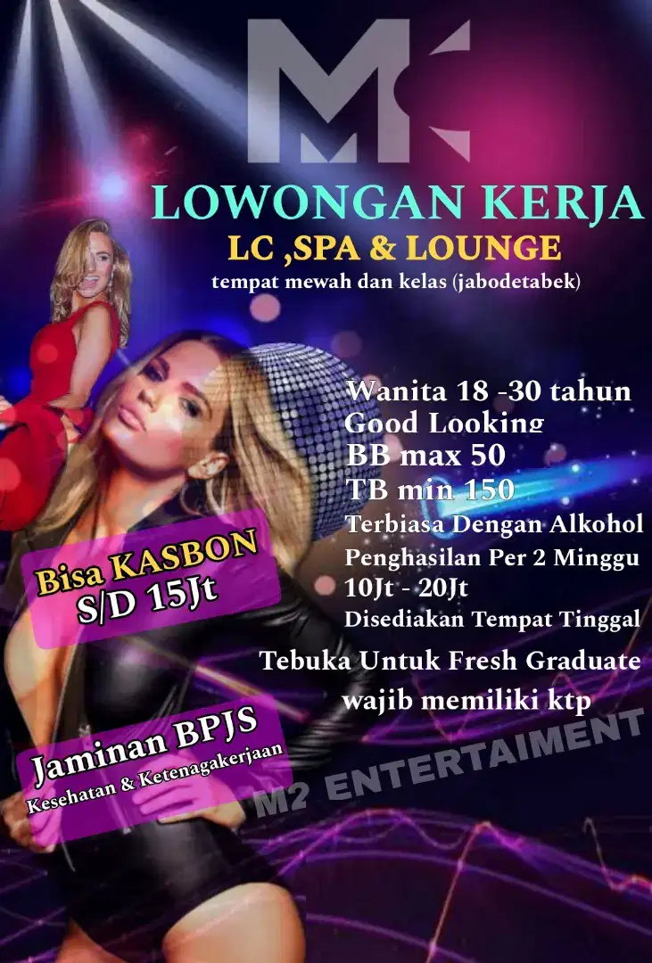 LOWONGAN LADIES FOR KTV & SPA  JABODETABEK