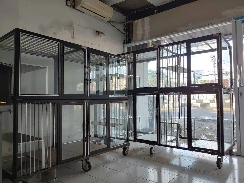 SALE, Disc 40%!! Kandang kaca aluminium showcase uk Giant multi fungsi