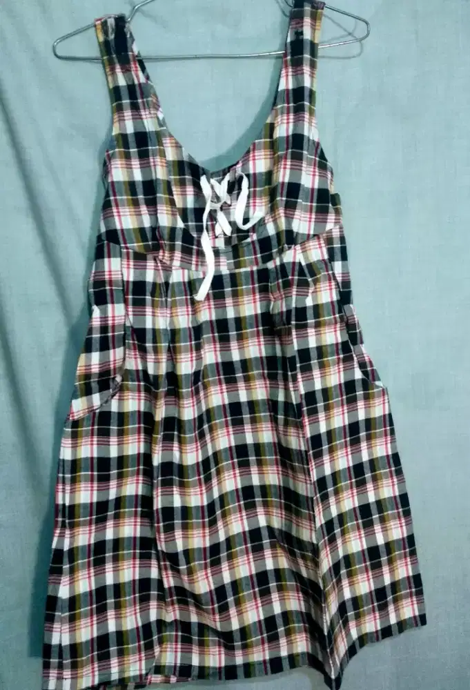 Dress hamil motif kotak