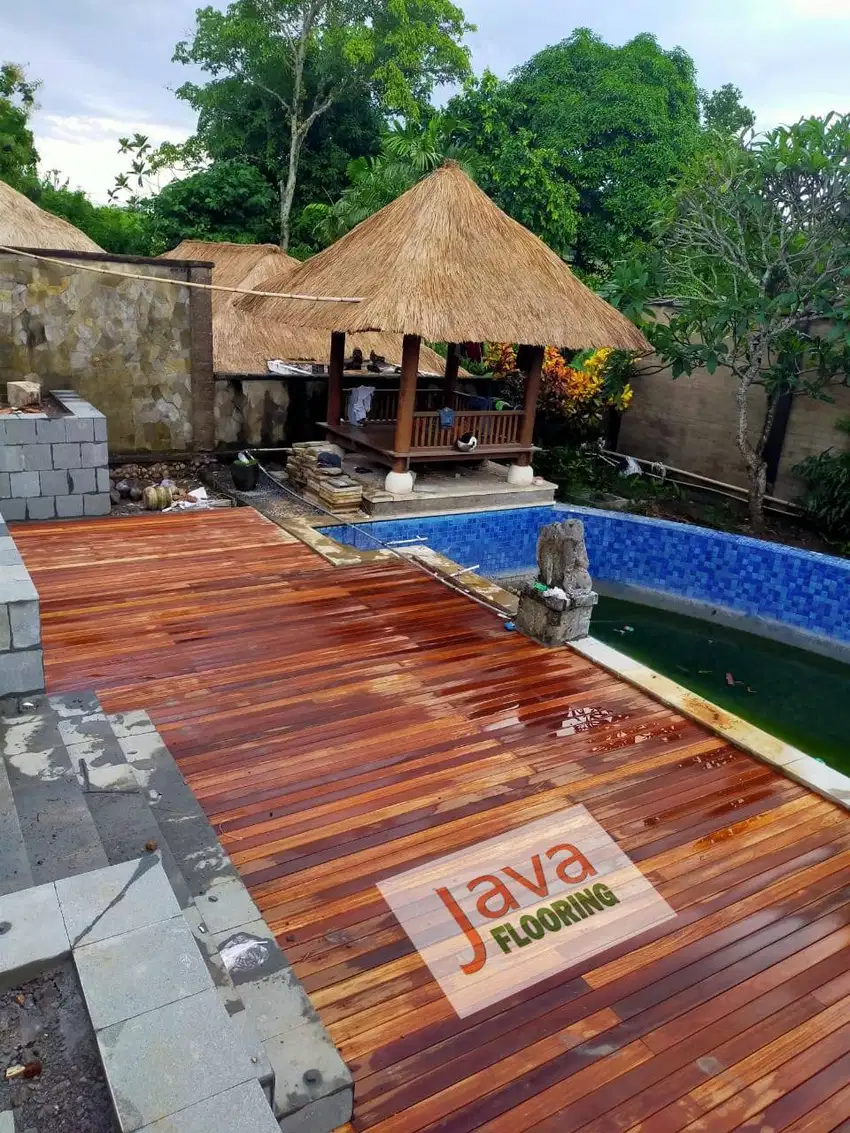 Parket Flooring Lantai Kayu Solid Decking Gazebo