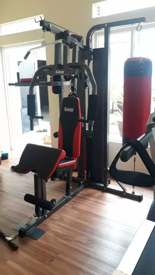 Alat fitness home gym tiga sisi beban 75 kg