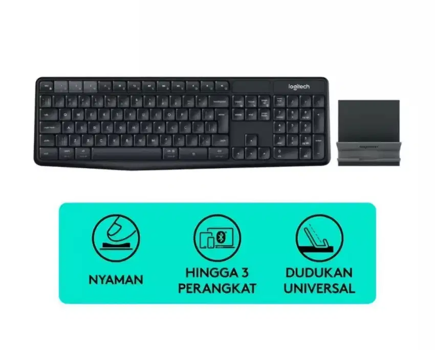 Keyboard Wireless Bluetooth with Phone Tablet Stand Logitech K375s
