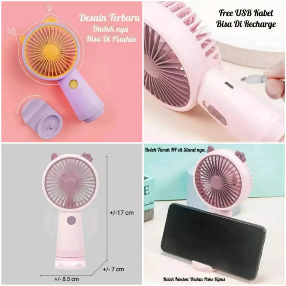 Kipas Angin Genggam Mini Portable Kitty Cute Mini Fan Awet dan Kecang