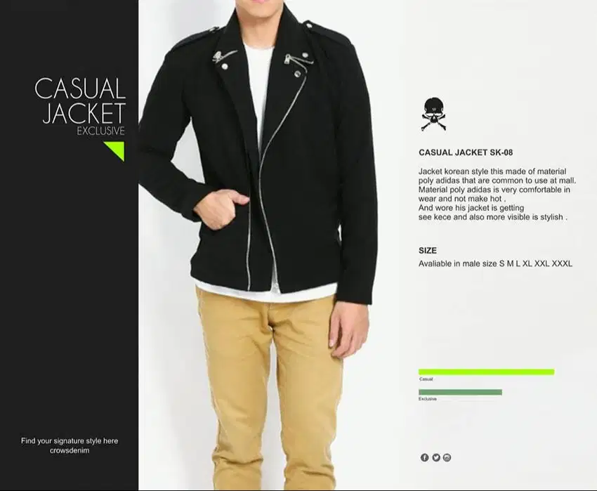 Blazer Jaket Double Zipper Korean Style – SK08