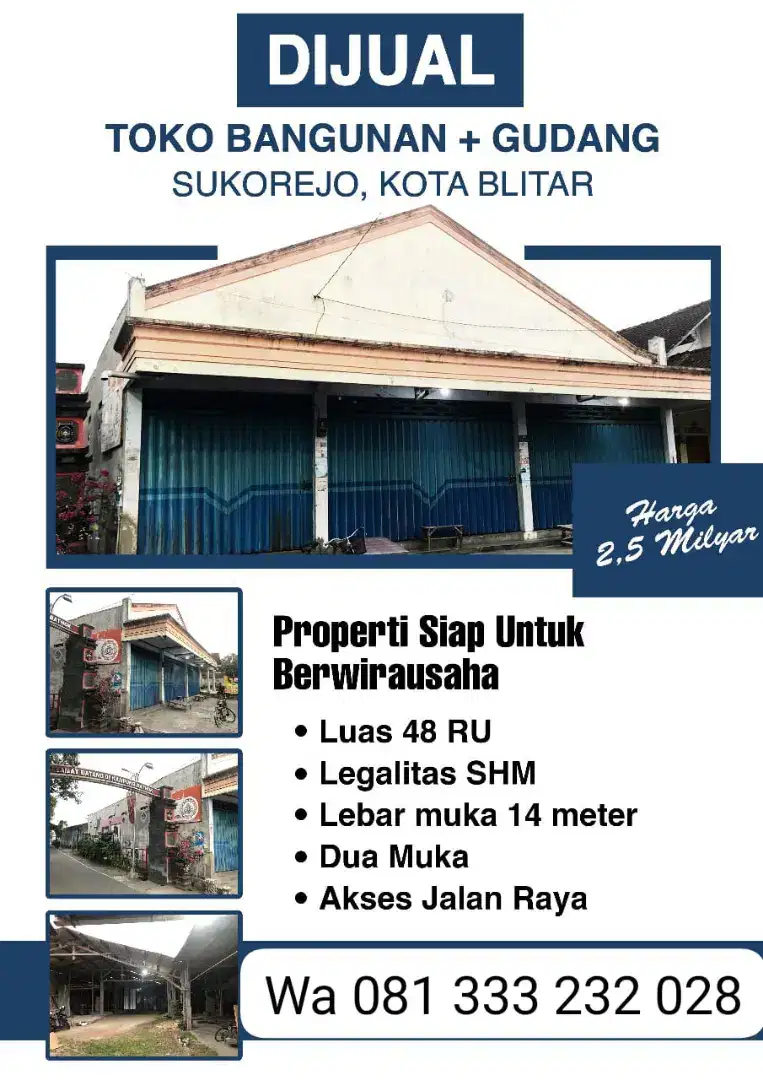 JUAL RUKO SIAP USAHA KOTA BLITAR