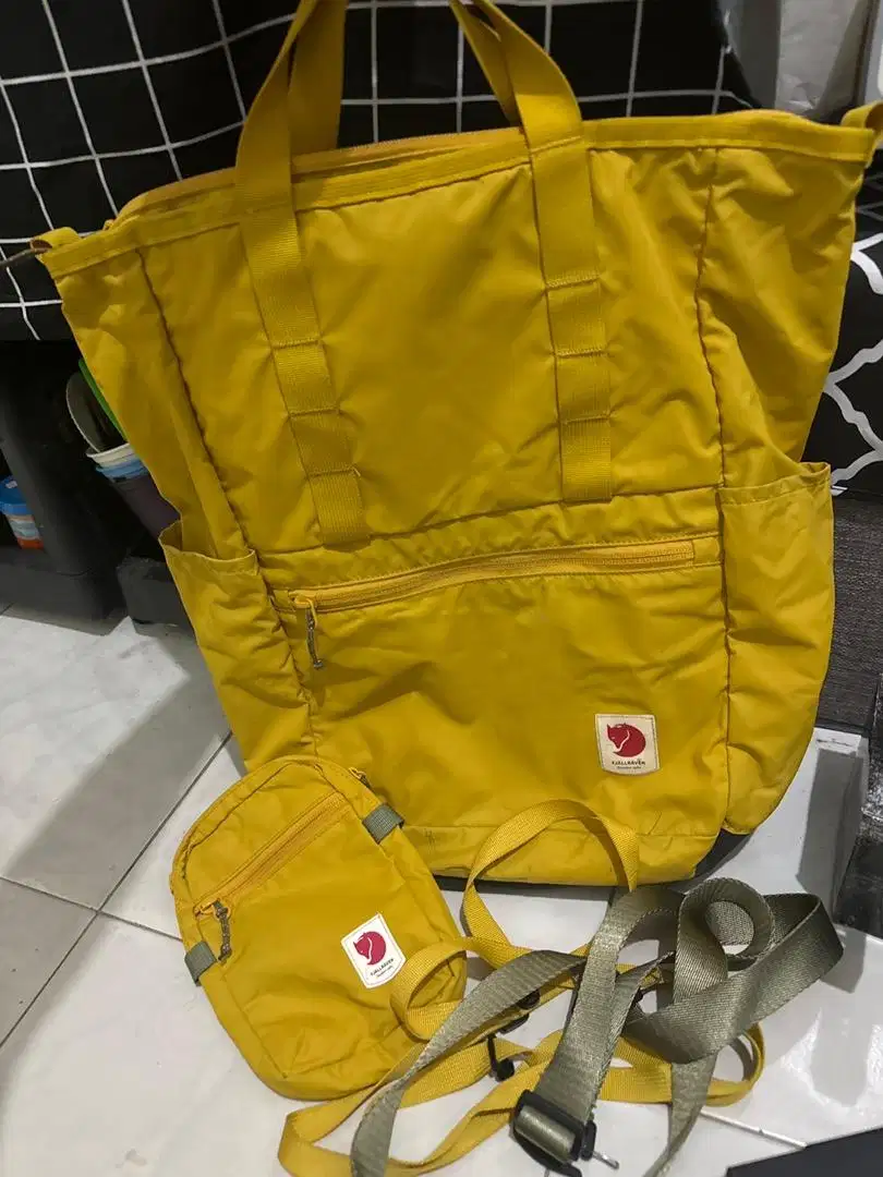 Fjallraven kanken yellow backpack & tote bag