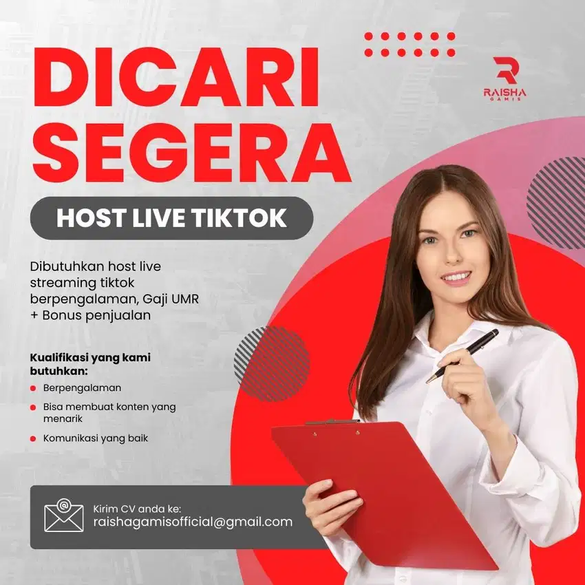 HOST LIVE MARKETPLACE PRODUK BAJU GAMIS BERPENGALAMAN GAJI UMR