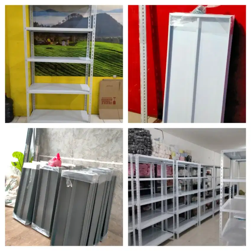 Rak besi siku lubang  Tebal 
5 & 4 susun.
Bisa COD Cat powder coating