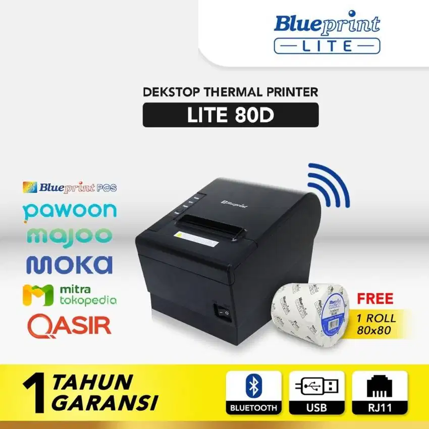 Blueprint Lite 80D Printer Kasir Thermal Struk Barcode Resi Olshop