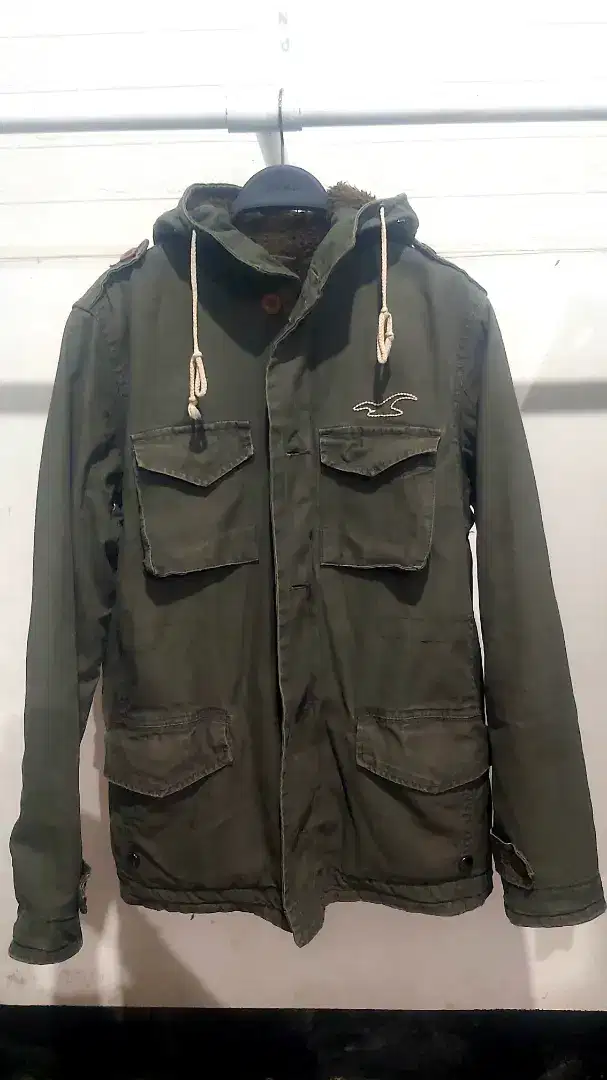 jaket parka army military tebal hollister