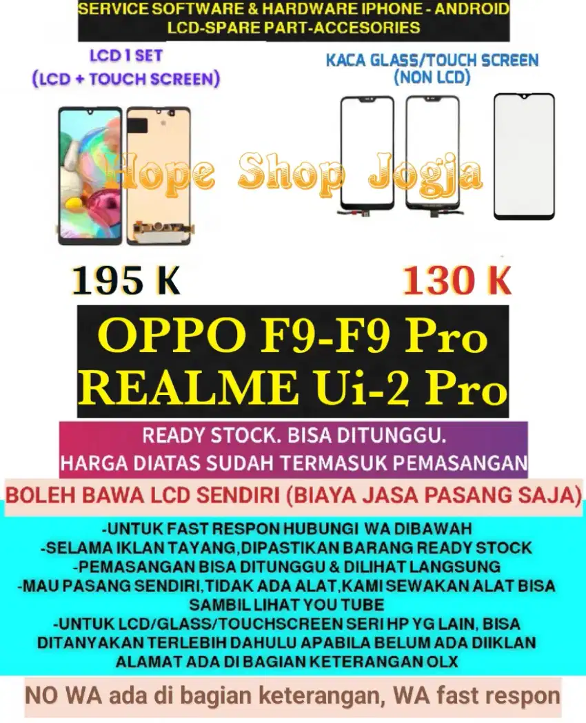 Service HP-Touchscreen-Baterai-LCD OPPO F9-F9 Pro
REALME Ui-2 Pro