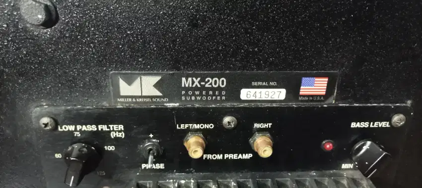 Miller & Kreisler MX-200, Subwoofer dual speaker 12