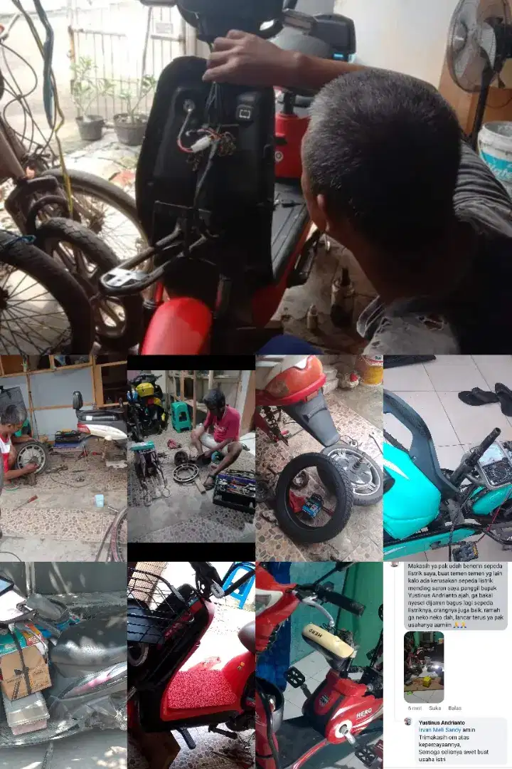 Service sepeda listrik motor listrik dan scooter