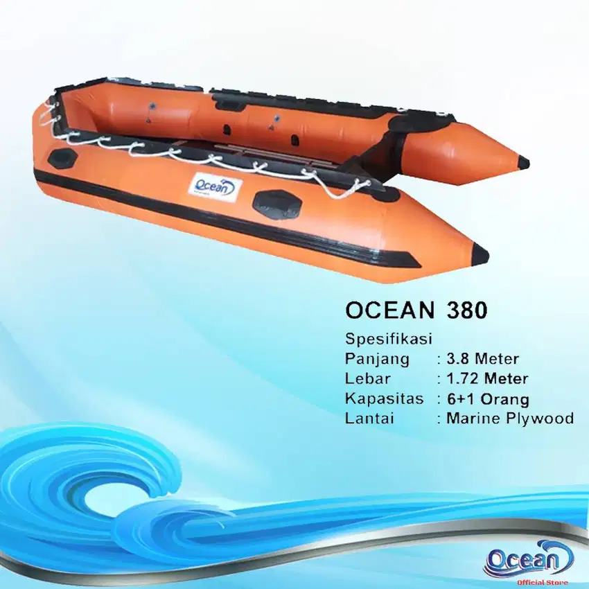 Perahu Karet Rescue BASARNAS OCEAN 380 PVC 6 Orang Perekatan Welding
