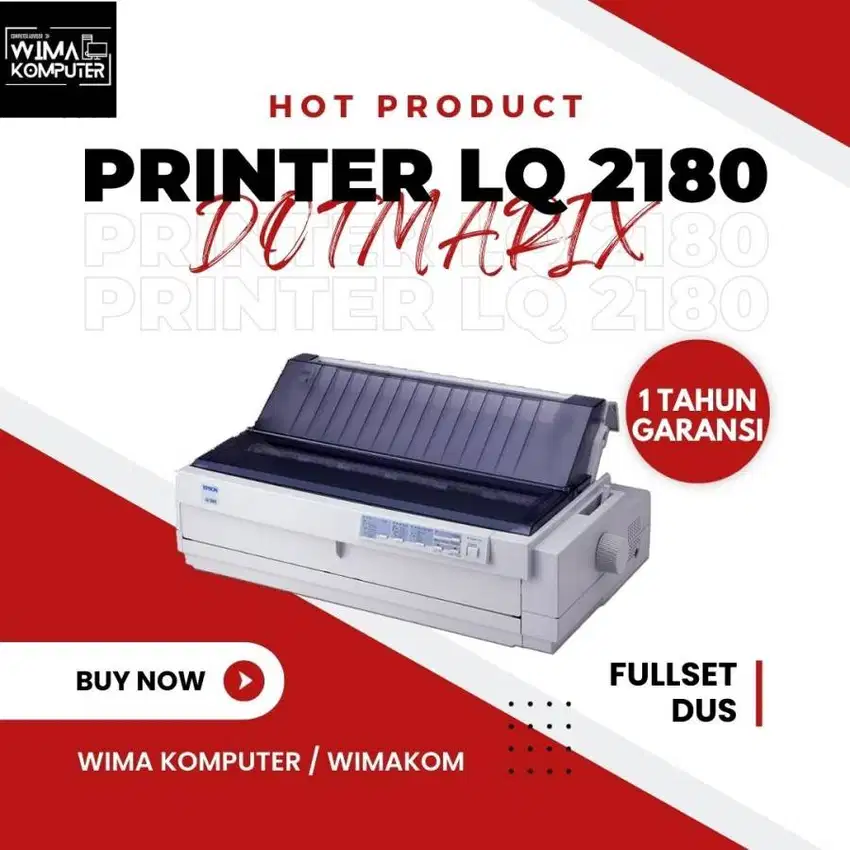 Printer Epson LQ 2180 DOTMATRIX FULLSET GARANSI 1TAHUN