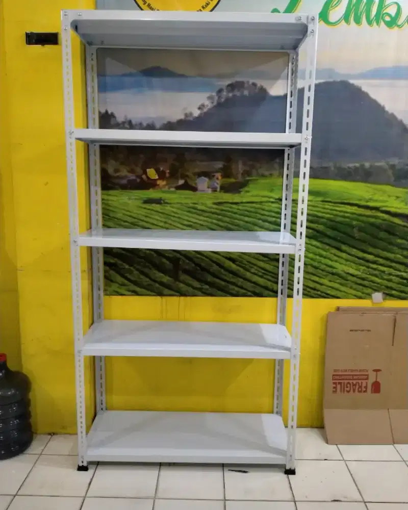 Rak besi siku lubang  Tebal 
5 & 4 susun 100x40x200cm 
Bisa COD.Ready