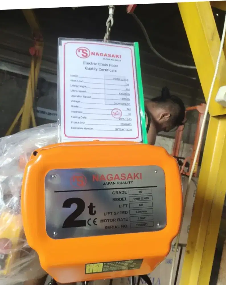 Electric Chain Hoist 2 Ton x 6 Meter (1jalur)380V WEKA GERMANY