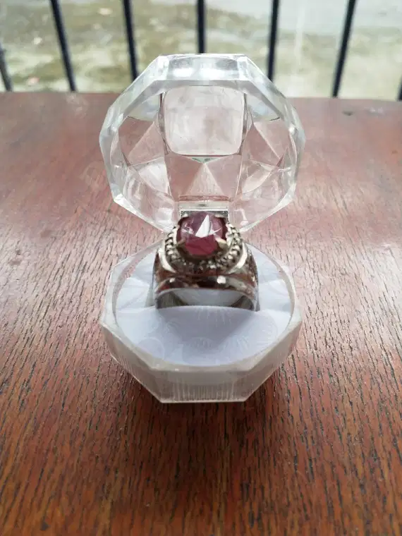 Cincin Batu Permata Alpaka Natural Ruby 51.95 Ct (With Ring)