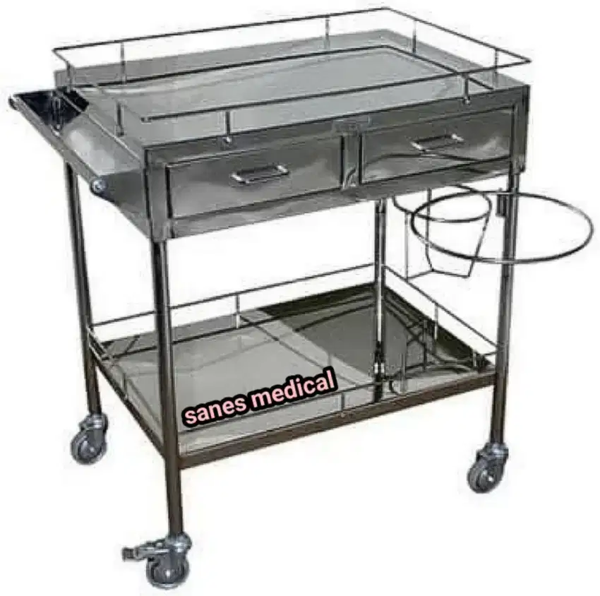 Dressing Trolley Prokes Stainless Troli Dresing Barang Emergency Bayi