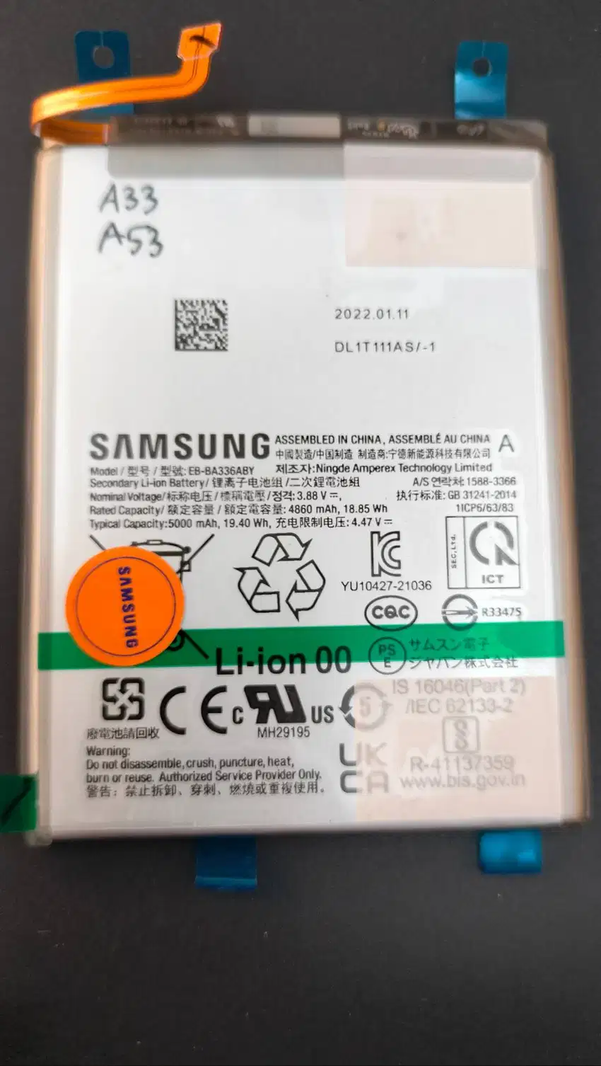 Baterai SAMSUNG A32 A72 5G Baterai Samsung A33 A53 5G ORIGINAL