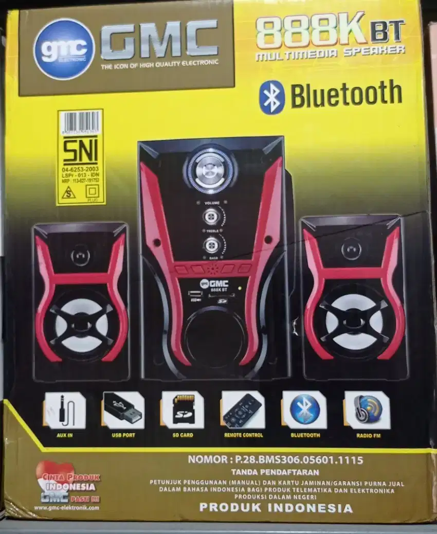 Speaker 2.1 SUBWOOFER bluetooth GMC 888 K - BT