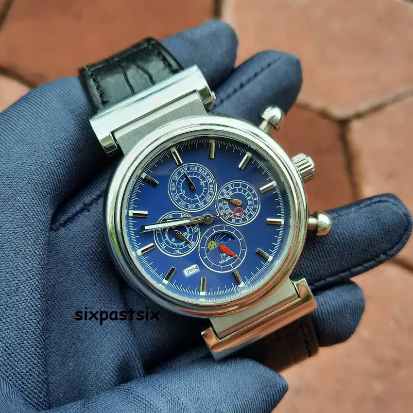 Jam automatic IWC Schaffhausen chrono moon phase day date calendar