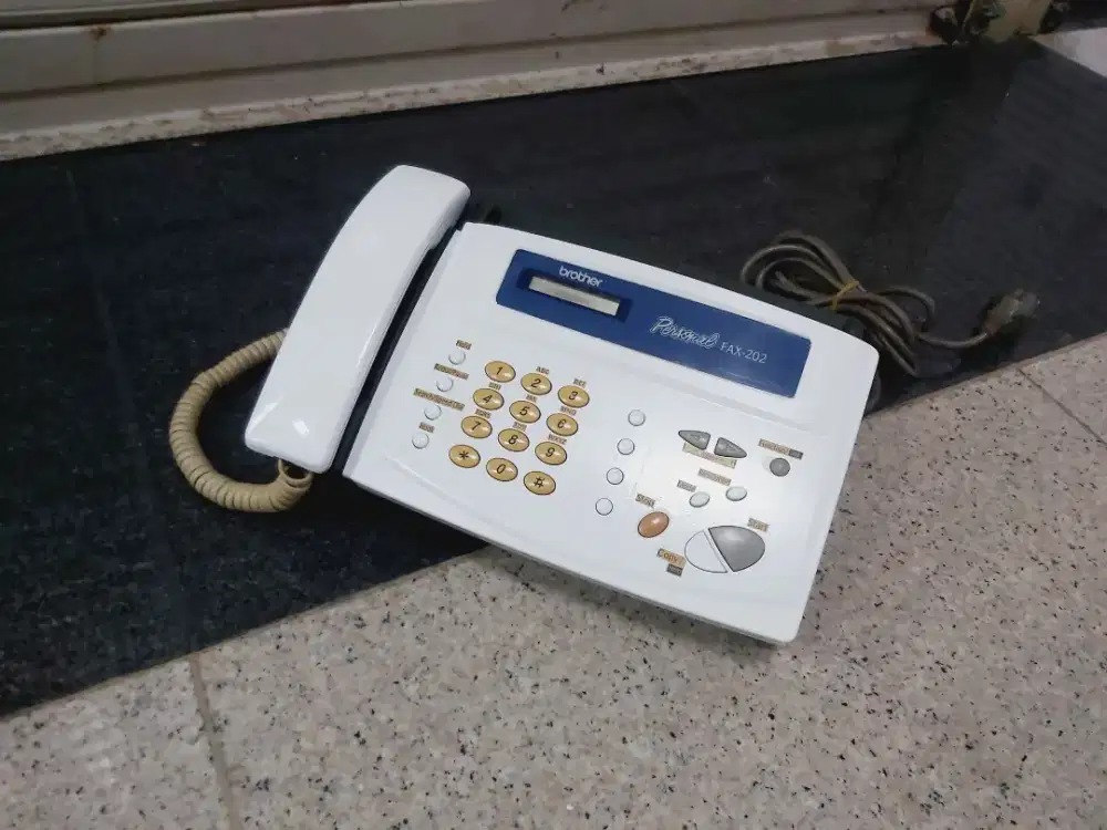 Murah fax Brother F 202 normal mulus putih siap pakai