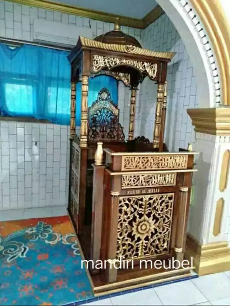 Mimbar podium kubah furniture jati.