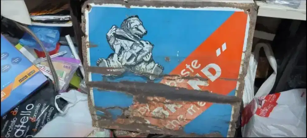 ENAMEL PLAT BESI BEAR BRAND