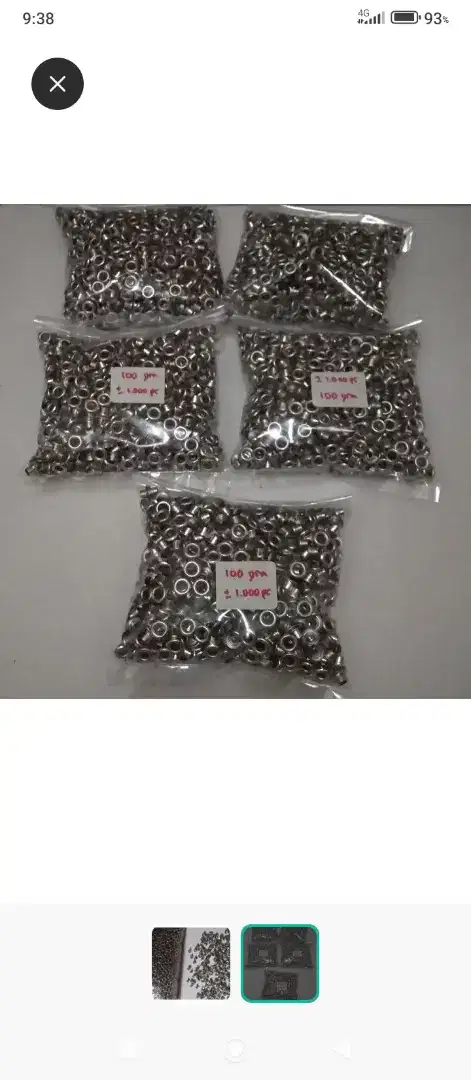 Mata itik uk. 3 mm nikel/silver