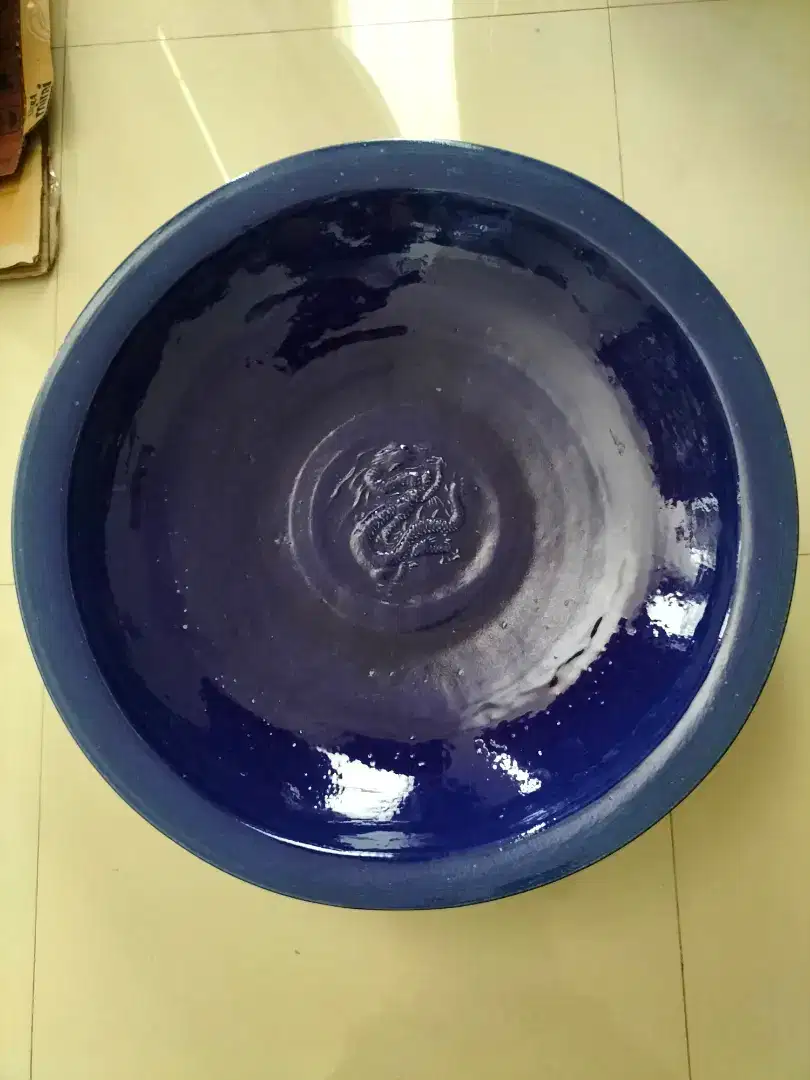 Piring Jumbo Naga Biru Diameter 64 cm Mulus