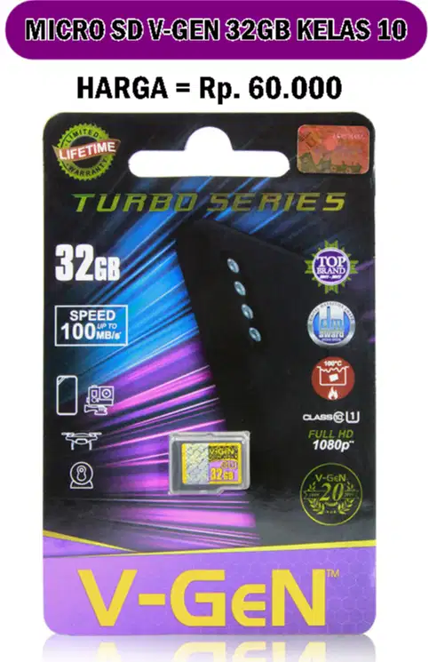 Micro SD V-Gen 32GB Kelas 10 Turbo Series