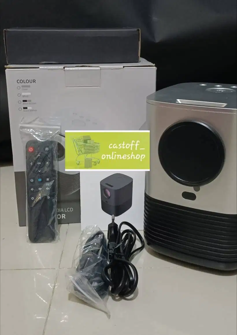 Like New - Hasatek Smart Projector Android 9 1080P WiFi 5G Yt Netflixt