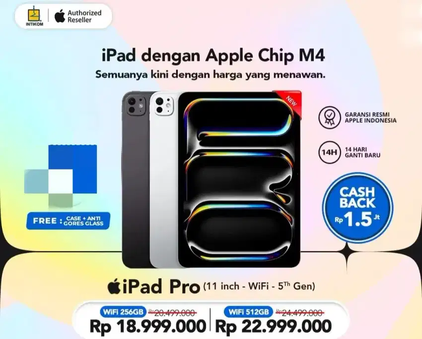 Cicilan Ipad Pro 11inchi M4 terbaru garansi resmi