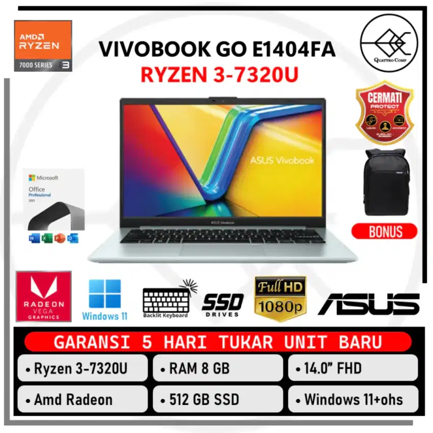 Asus VivoBook Go | Cash, Cicilan