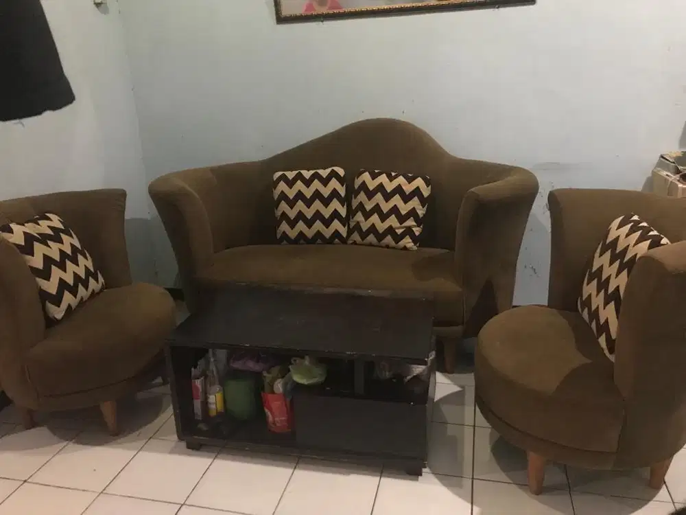 Sofa Jati Belanda Bonus Meja Laci