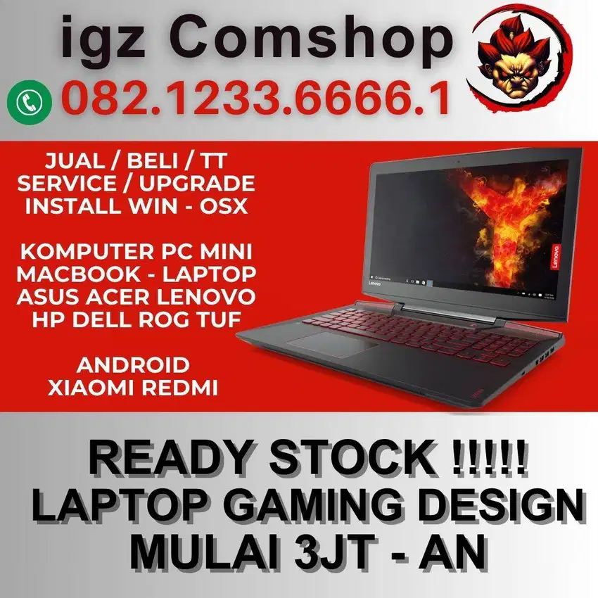 LAPTOP GAMING Mulai 3jtan intel core i3 i5 i7 Ryzen Nvidia Radeon