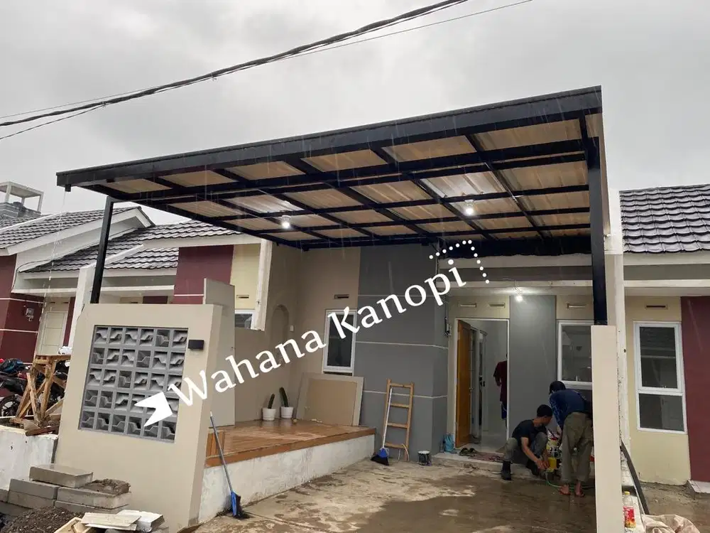 Kanopi Alderon talang Flat Air minimalis.